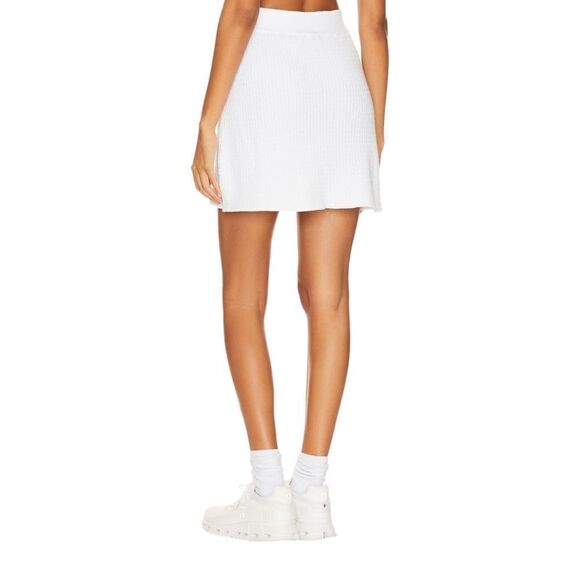 Cable Knit Varsity Skirt Optic White NWT Preppy Cozycore Comfy - Picture 4 of 10